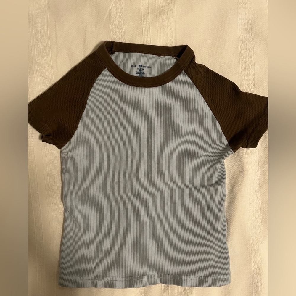 Brandy Melville Brown and Blue Tee